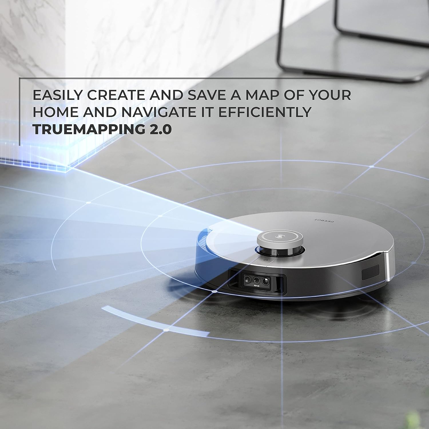 ECOVACS DEEBOT 2-in-1 Vacuum Cleaner, 5000 Pa Suction, All-in-One Omni Station, AIVI 3D & TrueMapping