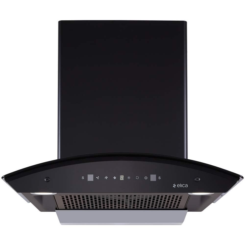 Elica 60 cm 1200 m3/hr Filterless Auto Clean Chimney with Free Kit (WDFL 608 HAC MS NERO, MS Control, Black)