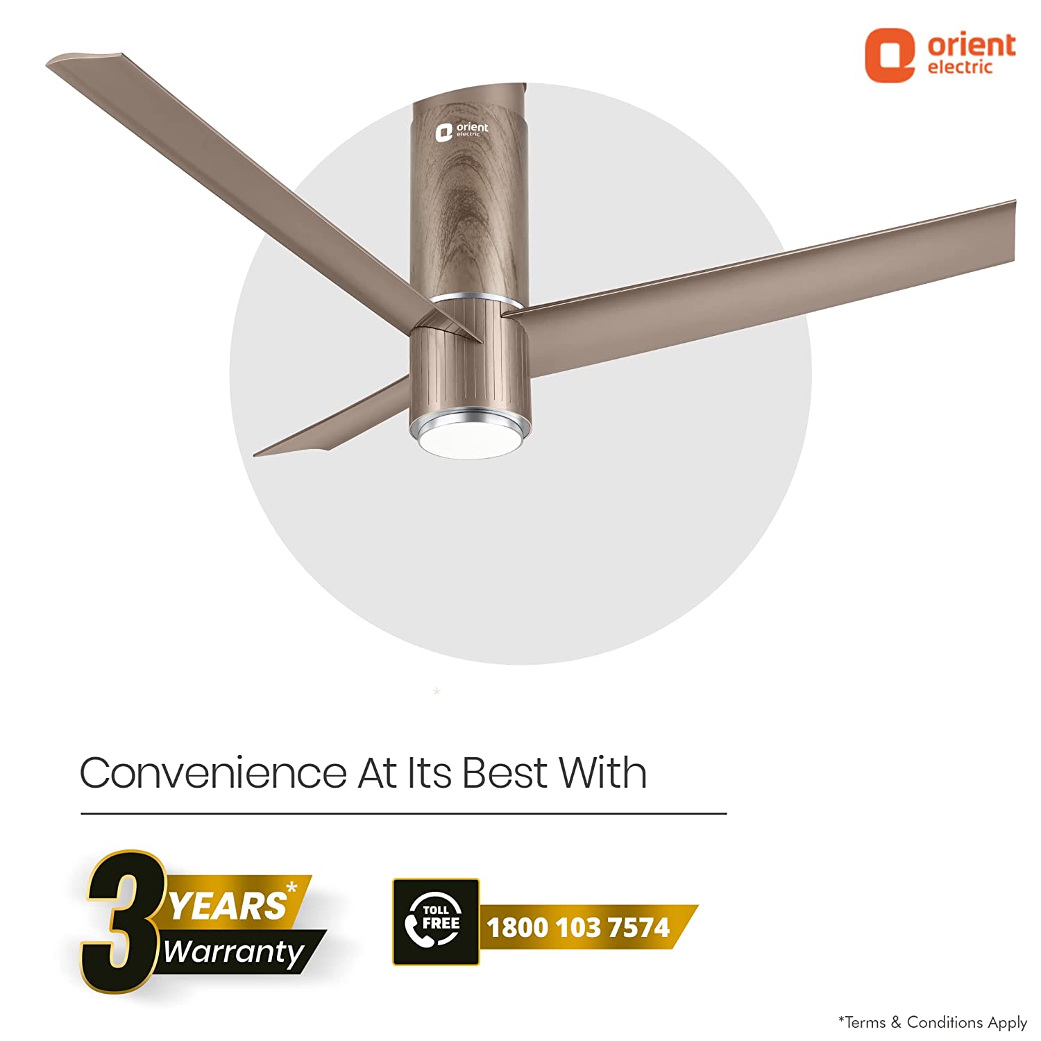 Orient Electric 1200mm BLDC Motor Fan Under light Brown