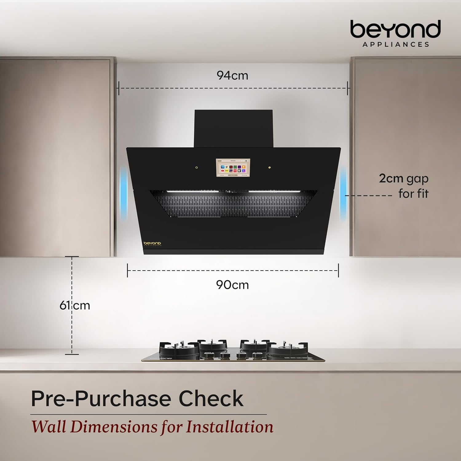 Beyond Appliances Eris 90cm Auto Clean Chimney BASCER90IF003