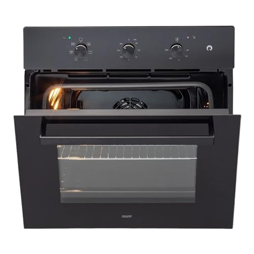 KAFF OV 83 ML 7 | 83 Litre Built-in Oven with Rotary Control Dials | Multi-Functional with Defrost, Internal Cooling Fan and Oven Light | Full Black Tempered Glass Finish, 3 Layer Glass Door