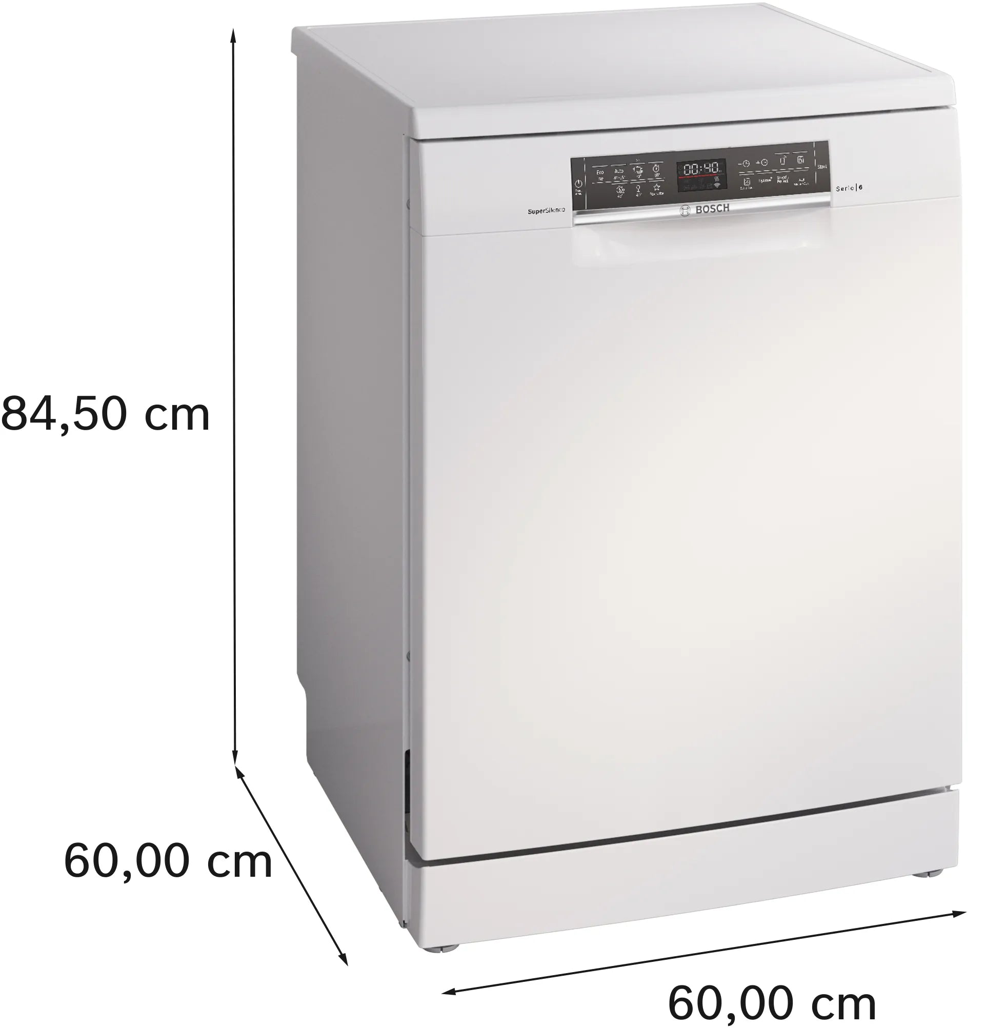 Bosch SMS6ZCW37Q Series 6 Bosch free-standing dishwasher 60 cm White