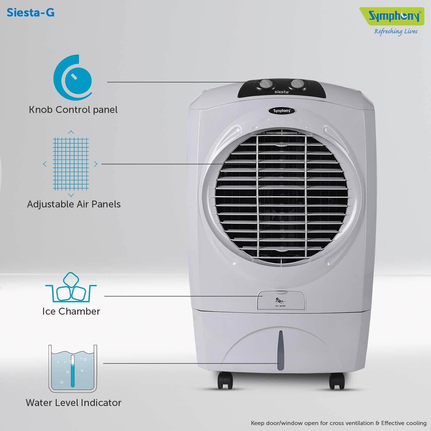 Symphony Siesta-G Desert Air Cooler Grey 45 L