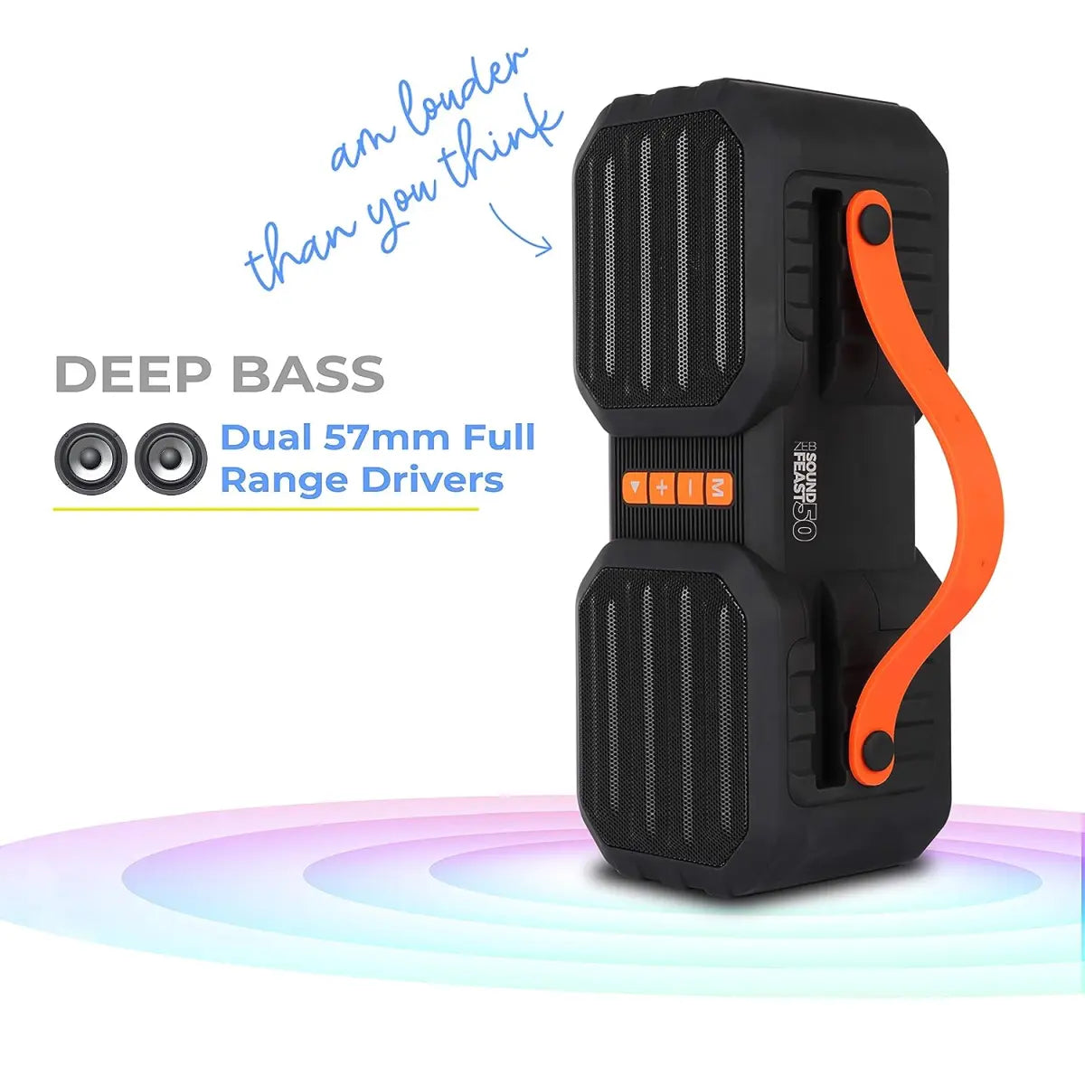ZEBRONICS Sound Feast 50, 14 W Portable Speaker Supporting Bluetooth, Pendrive Slot, mSD Card, FM, Call Function (Black)
