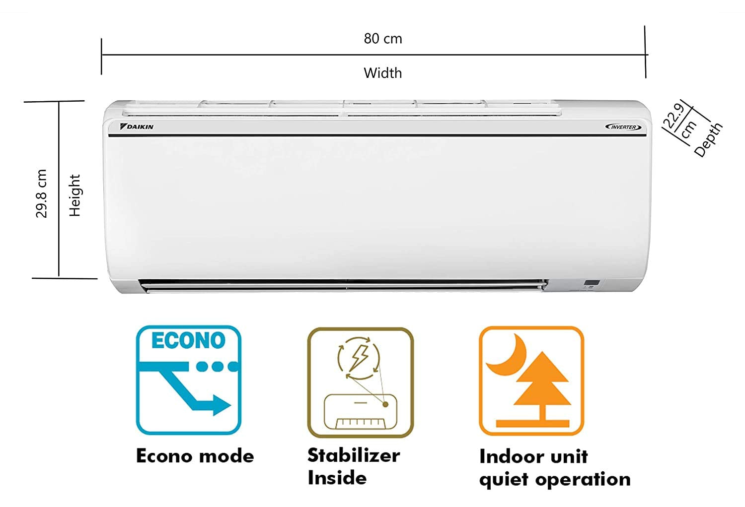 Daikin 1 Ton 5 Star Inverter Split AC (Copper FTKM35TV White)