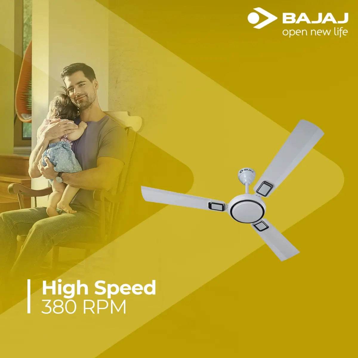 Bajaj Grace  BBD 1200 mm High speed Ceiling fan (Moon Light White)