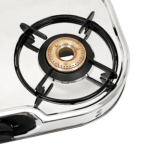 Faber high efficiency 4 Brass Burner gas stove|| Stainless Steel|| ISI Certified gas stove, Manual Ignition, (COOKTOP CRYSTAL 4BB SS) 2 year comprehensive warranty