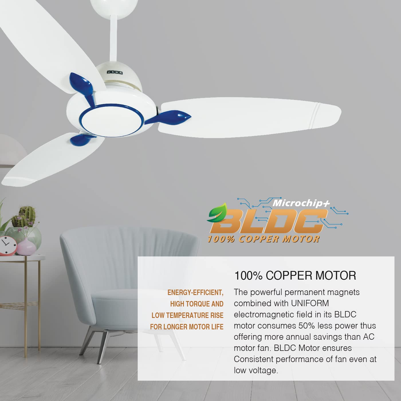 USHA FAN Rho Beta 1200MM White