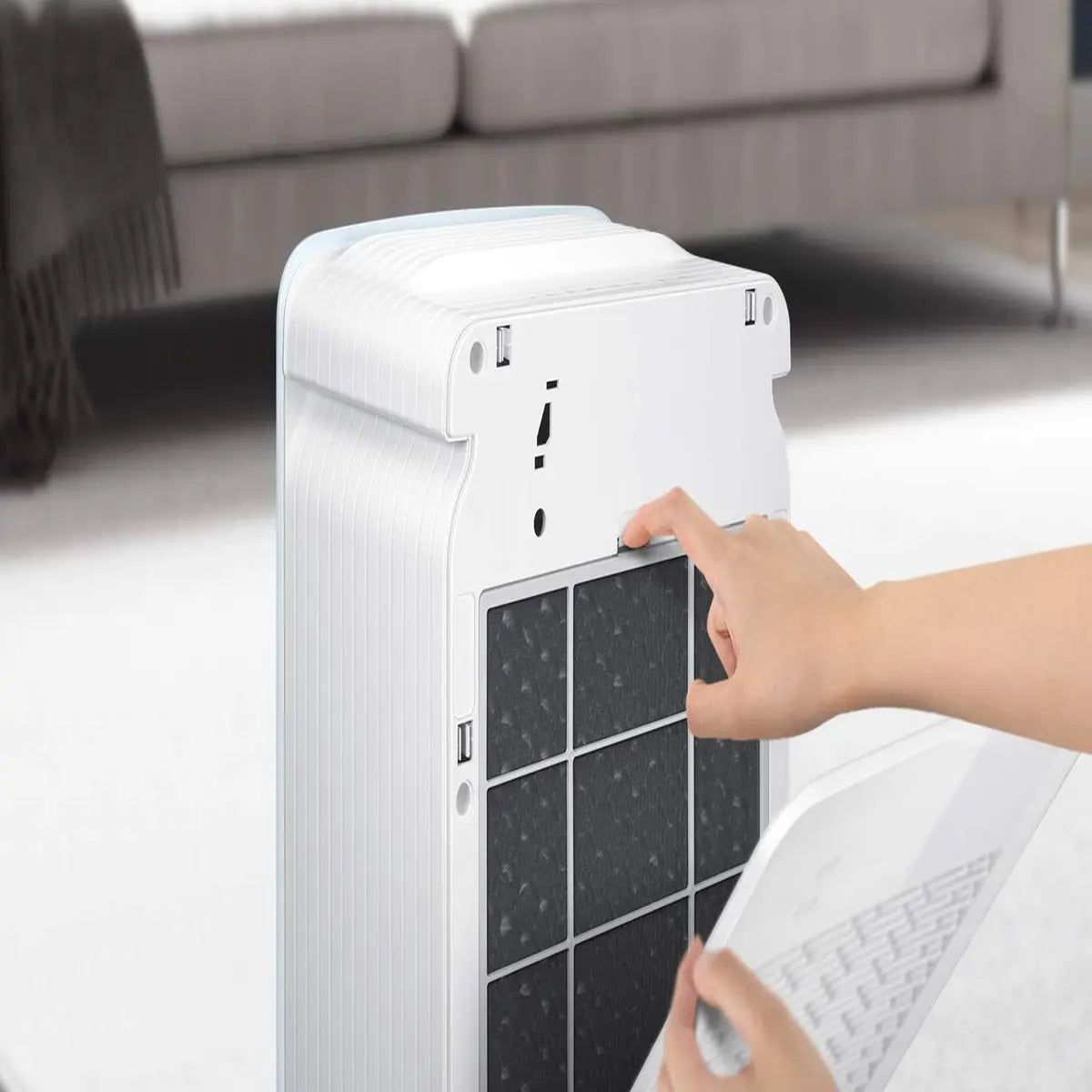 Samsung AX40T3020UW/NA 34-Watt Air Purifier (Airy white, HEPA Filter)