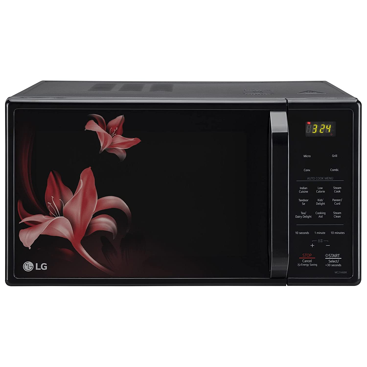 LG MC2146BR 21L Convection Microwave Oven: Black Diet Fry Feature