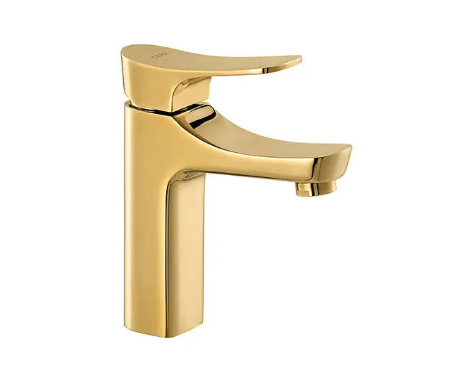 Cera F1012451FG Lustre Perla French Gold Finish Single Lever Basin Mixer With 450 mm Braided Connection Pipe (Without Pop Up)
