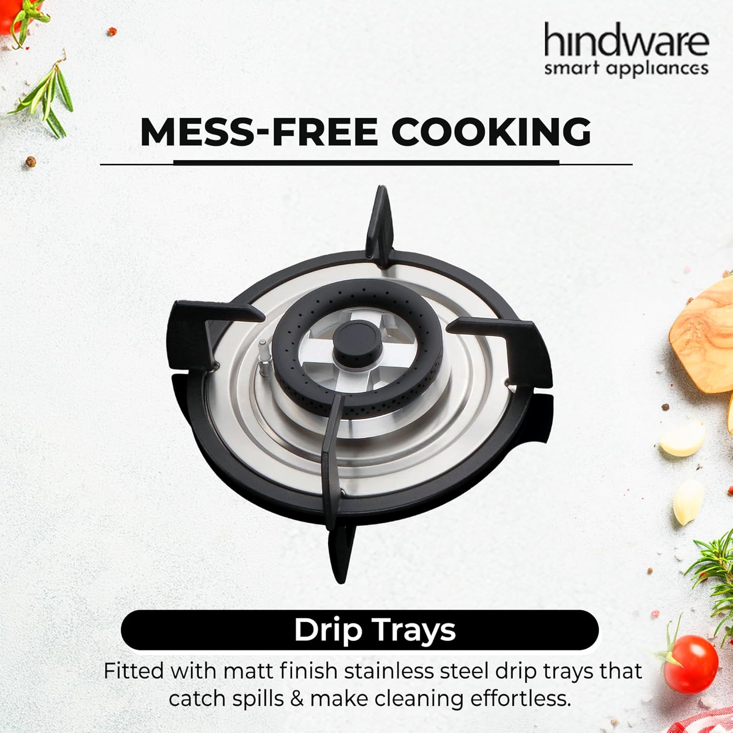 Hindware Tempered Glass KA Hob Sara 4B (Black, 60 Cm)