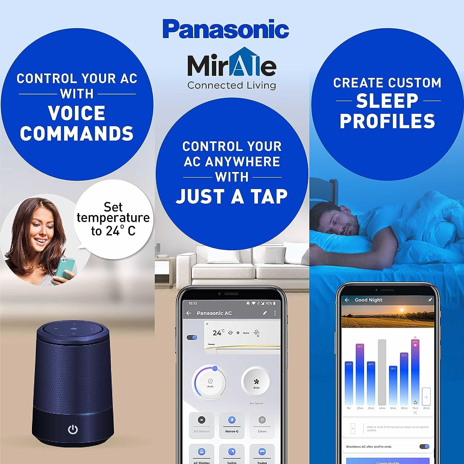 Panasonic 1.5T 3 Star Hot & Cold Wi-Fi Inverter Smart Split AC (Copper Condenser CS/CU-KZ18AKYF)