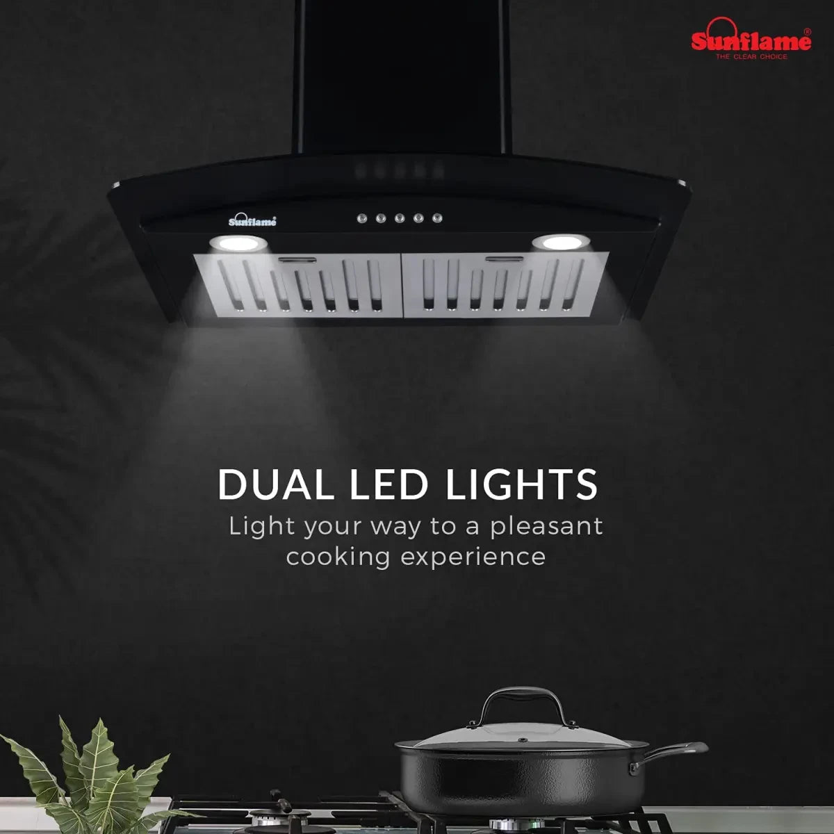SUNFLAME CHIMNEY LOTUS 60 BK AC DX - 60 cm