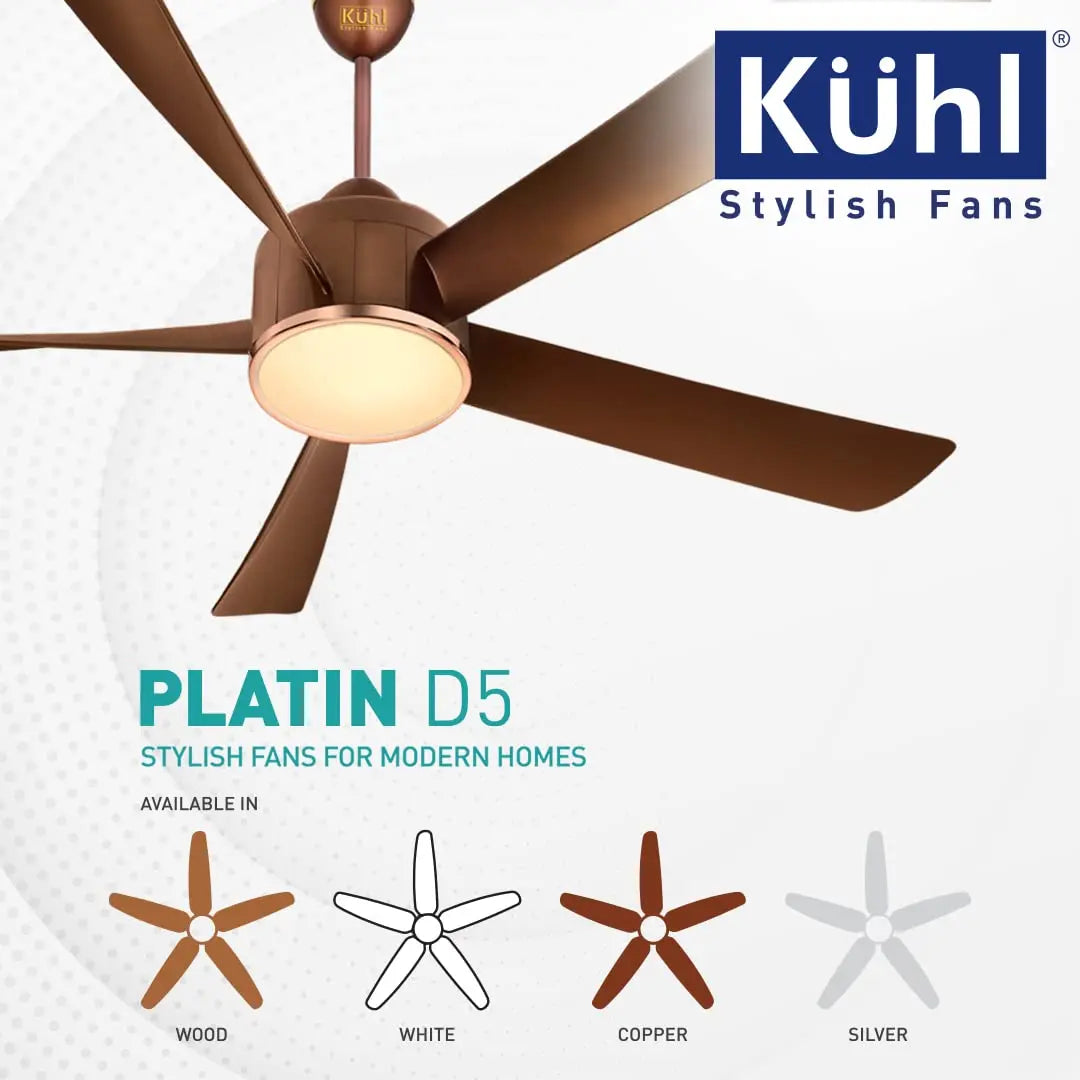 KUHL Stylish Fan Platin D5 Smart Phone Remote Control Wi-Fi IoT, Alexa Voice Enabled Brown