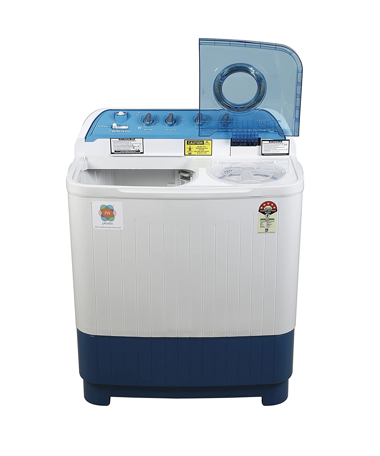Lloyd Havells-Lloyd 8 Kg 5 Star Semi-Automatic Top Load Washing Machine (LWMS80BDB Blue, Active Soak)