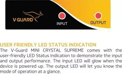V-Guard Mini Crystal Stabilizer I Supreme TV Stabilizers I for up to 82 cm (32") Smart/LED TV, Set Top Box I Working Range: 90-290 VAC, 1.3 A – Black