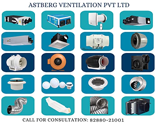 Astberg AEC200 Quiet Inline Duct Fan with 0-100% Variable Speed controller(20-1292 CMH) EC Motor Silent Mix Flow/Inline Duct Fan/Inline Exhaust/Circular Inline Fan/Fresh Air ventilation syste