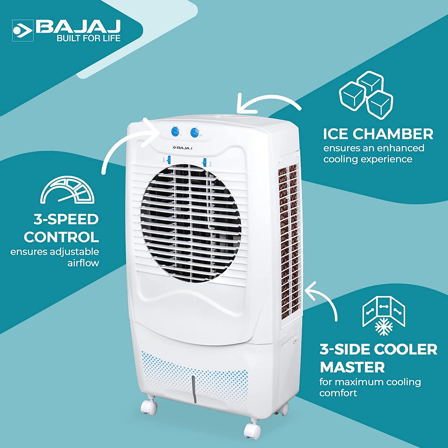Bajaj DC 55 DLX 54L Desert Air Cooler White