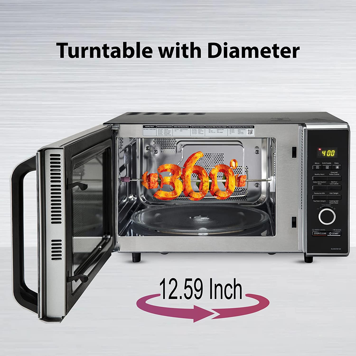 LG 28L Microwave Oven MJ2887BFUM, Black