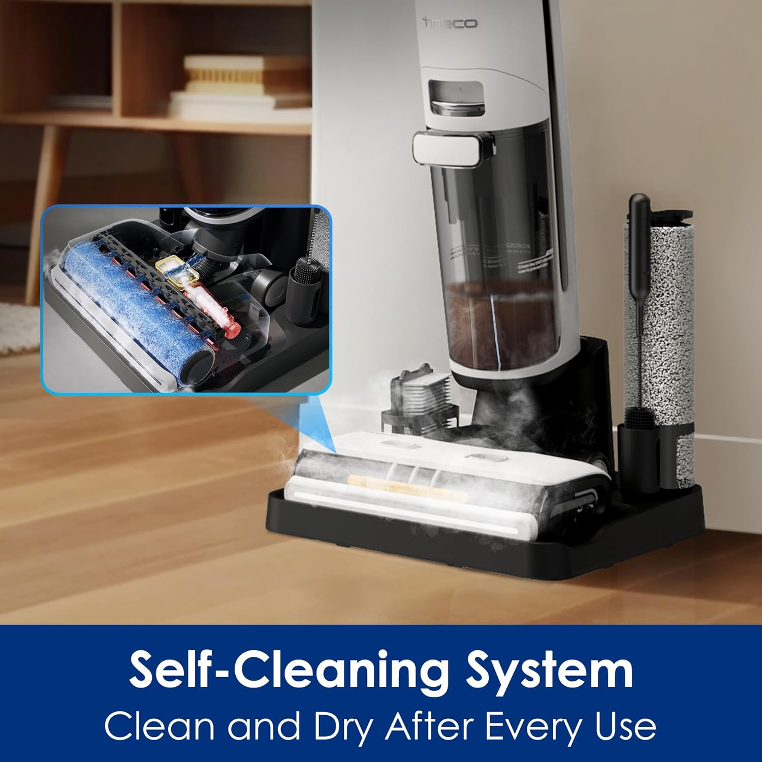 Tineco Floor ONE S7 Steam Cordless Wet Dry Vacuum Cleaner, 3-in-1 Steam Mop & Vacuum, Floor Washer for Sticky Mess Clean Up