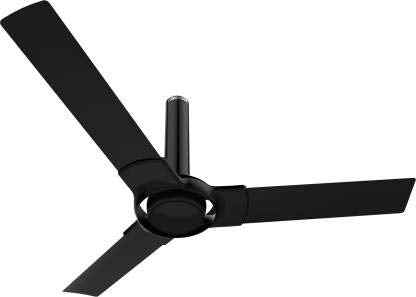 Luminous New York Tiffany 3 Blade Ceiling Fan with Remote Control and BLDC Motor, 1200mm - Midnight Black