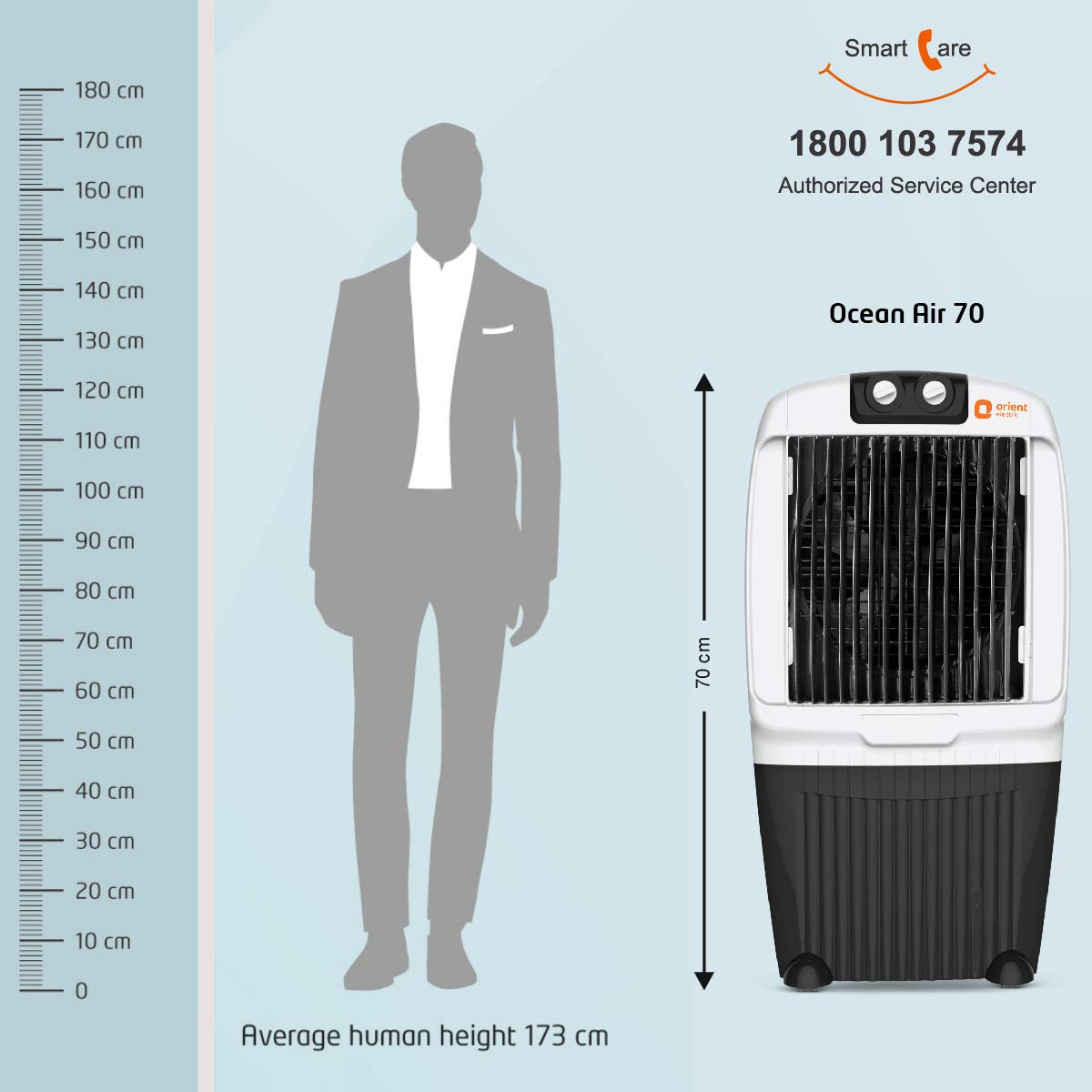 Orient Electric Ocean Air CD7001H 70-Litre Desert Air Cooler (Black/White)