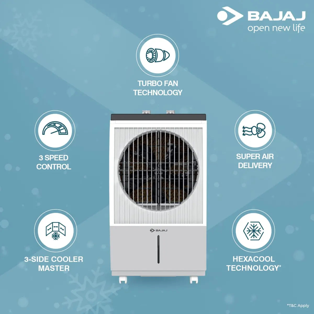 Bajaj DMH70 DESSERT AIR COOLER,70L, WITH TURBO FAN TECHNOLOGY White