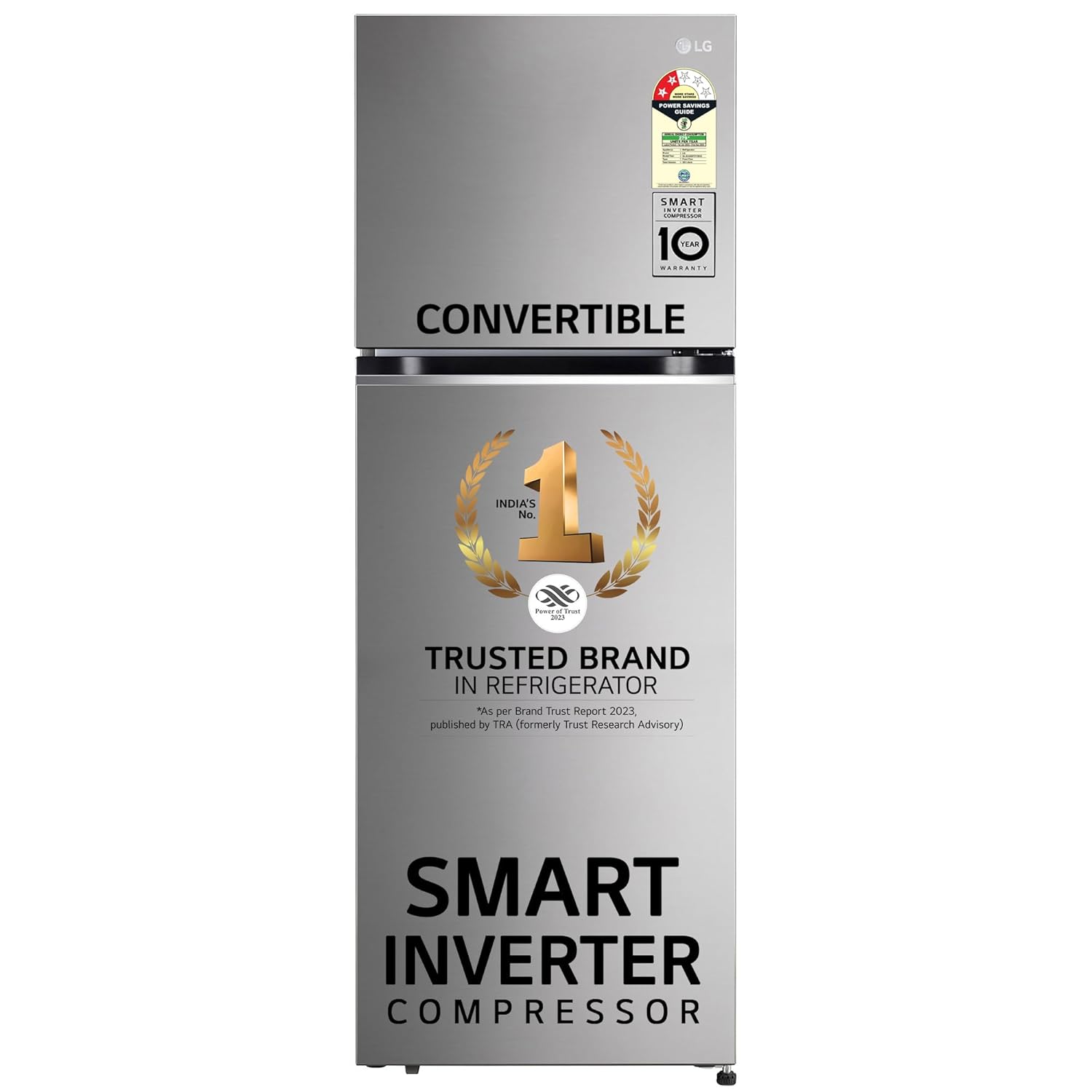 LG 322L 2-Star Smart Inverter Double Door Fridge (GL-S342SPZY) - Frost-Free, Energy Efficient