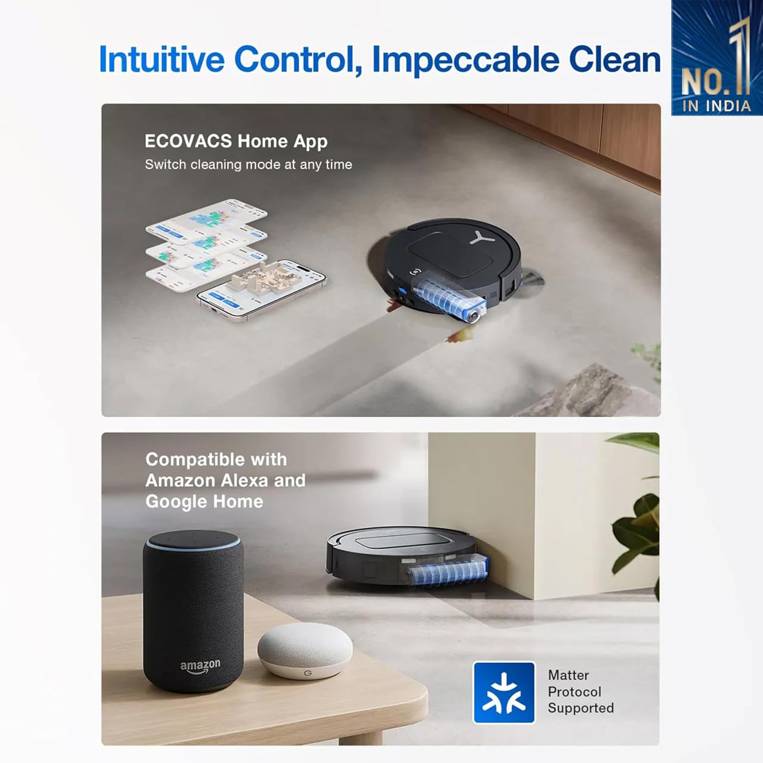 ECOVACS DEEBOT T80: 2-in-1 Robot Vacuum & Mop, 2025 New Launch, 18000 Pa, 6400 mAh