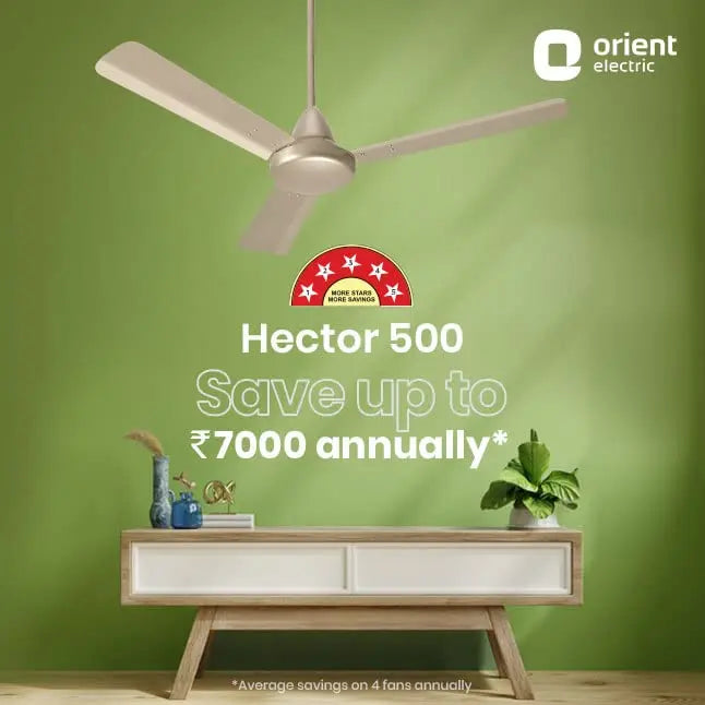 Orient Electric Hector-500 1200mm Energy Efficient BLDC Motor Ceiling Fan (Topaz Gold)