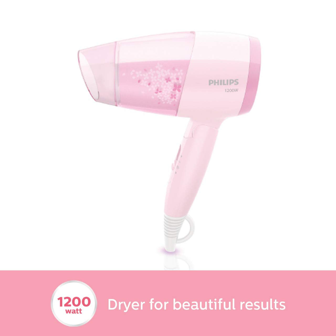 Philips Hair Dryer Bhc017/00 Thermoprotect 1200 Watts with Air Concentrator + Diffuser Attachment - Pink