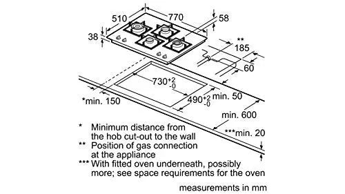 Bosch PNH6B6B10I 4 Burner Built In Hob