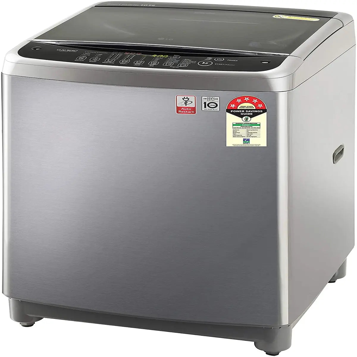 LG 10 Kg Inverter Fully-Automatic Top Loading Washing Machine (T10SJSS1Z, Free Silver)