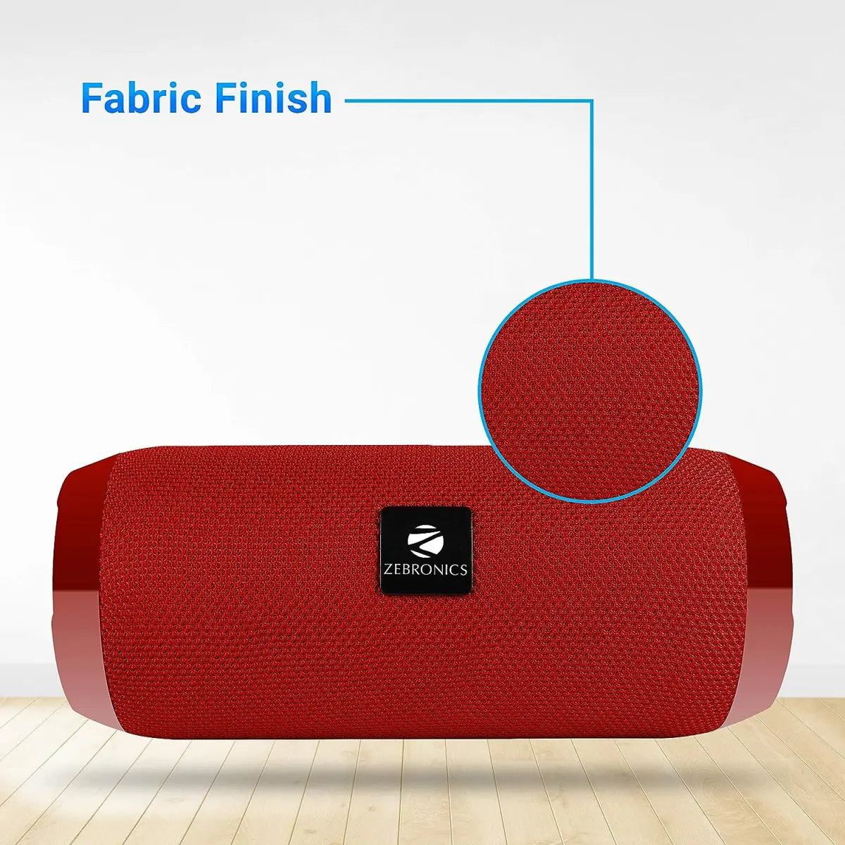 ZEBRONICS Zeb-Action Portable BT Speaker with TWS Function, USB,mSD, AUX, FM, Mic & Fabric Finish(Red)