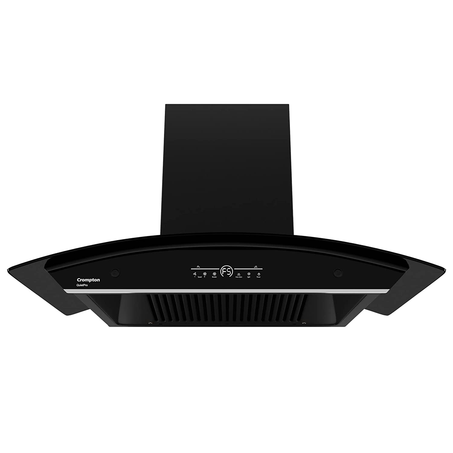 Crompton QuietPro Inverter Motor Curved 90cm Chimney Filterles (Black), Free installation&Ducting kit,1420 m³/hr (CHD-QPVC90FLE-MBL)