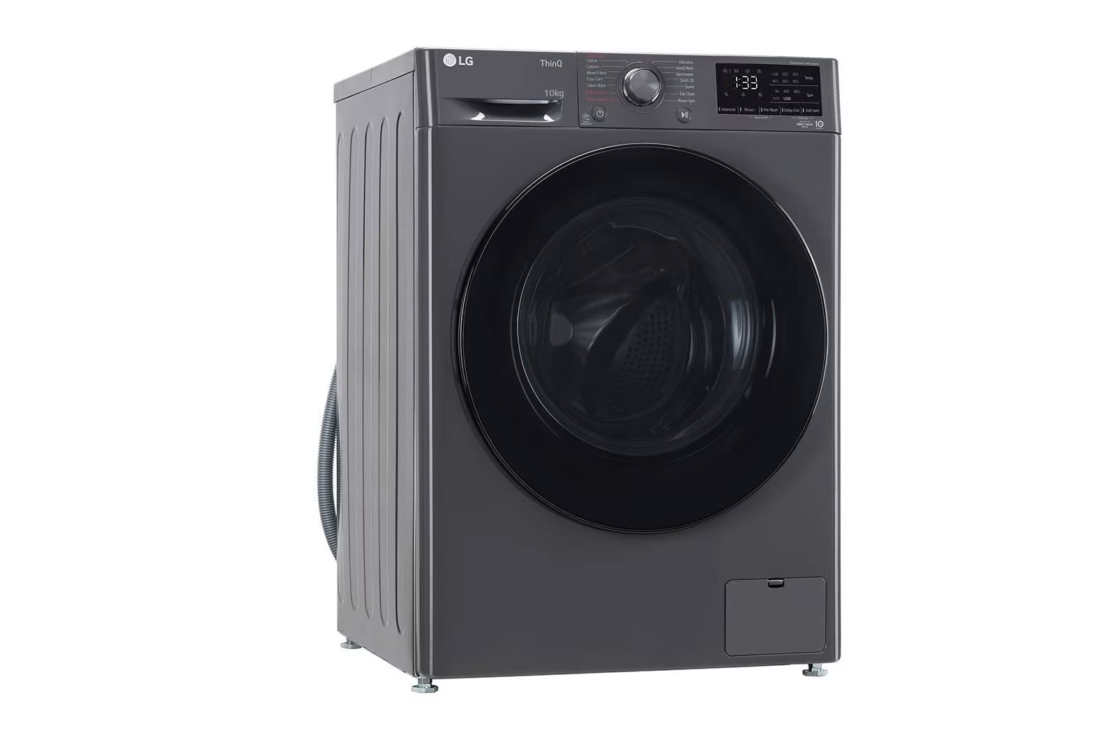 LG 10 Kg 5 Star Inverter Wi-Fi Fully-Automatic Front Loading Washing Machine with Inbuilt heater (FHP1410Z5M, Middle Black with Chrome Door, AI DD Technology & Steam)