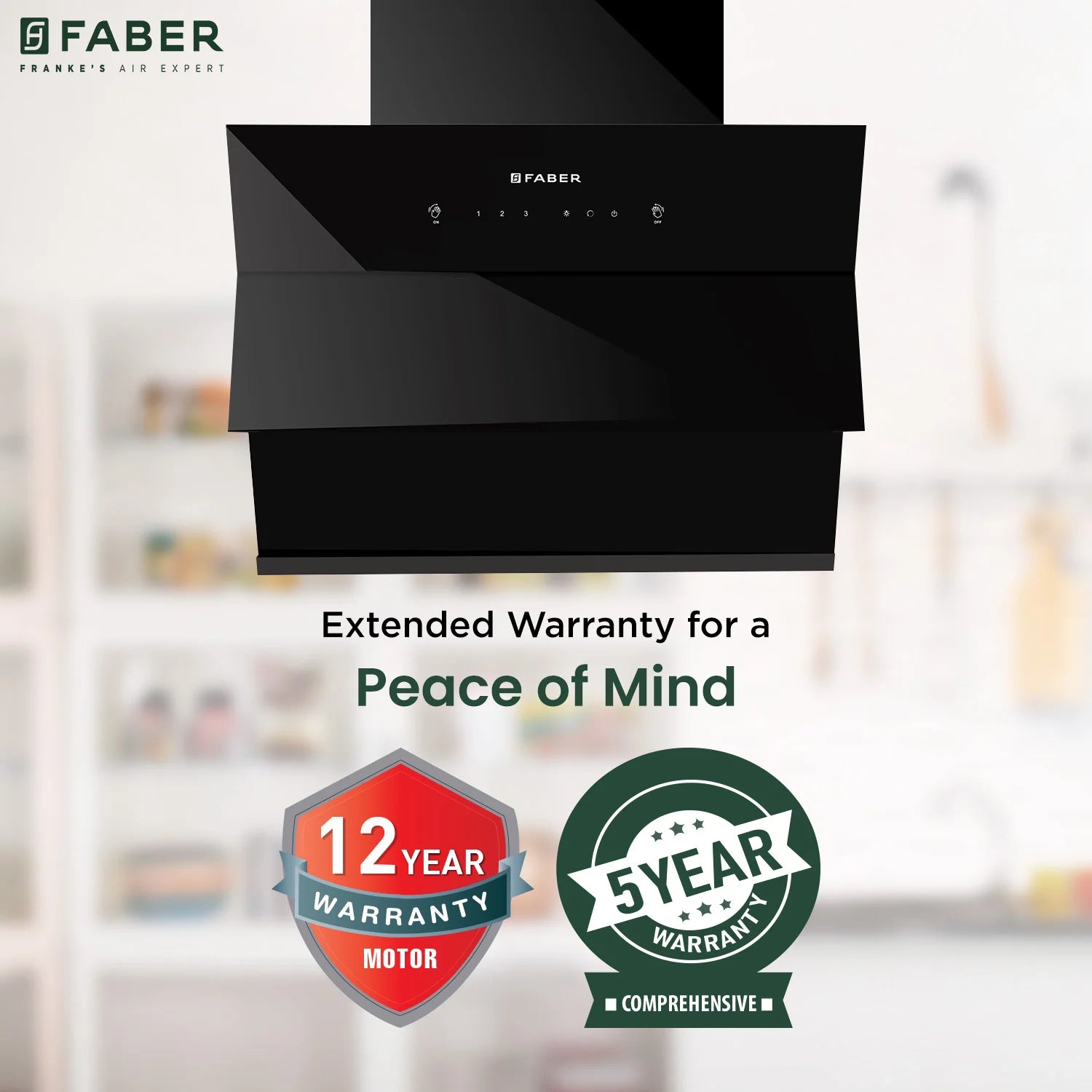 Faber Zenith FL HC SC BK 60cm 1400m3/hr Ducted Auto Clean Wall Mounted Chimney with Odor Sensor