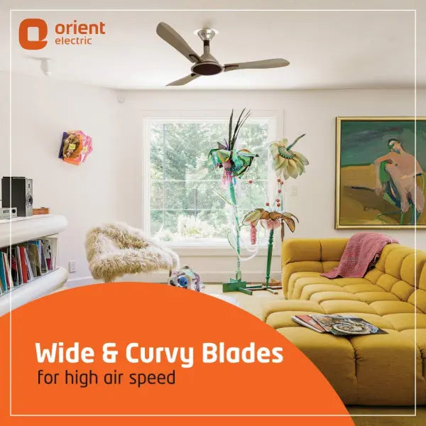 Orient Electric Areta 48 Inch 68 Watt Decorative Ceiling Fan (Golden Beige and Coffee)