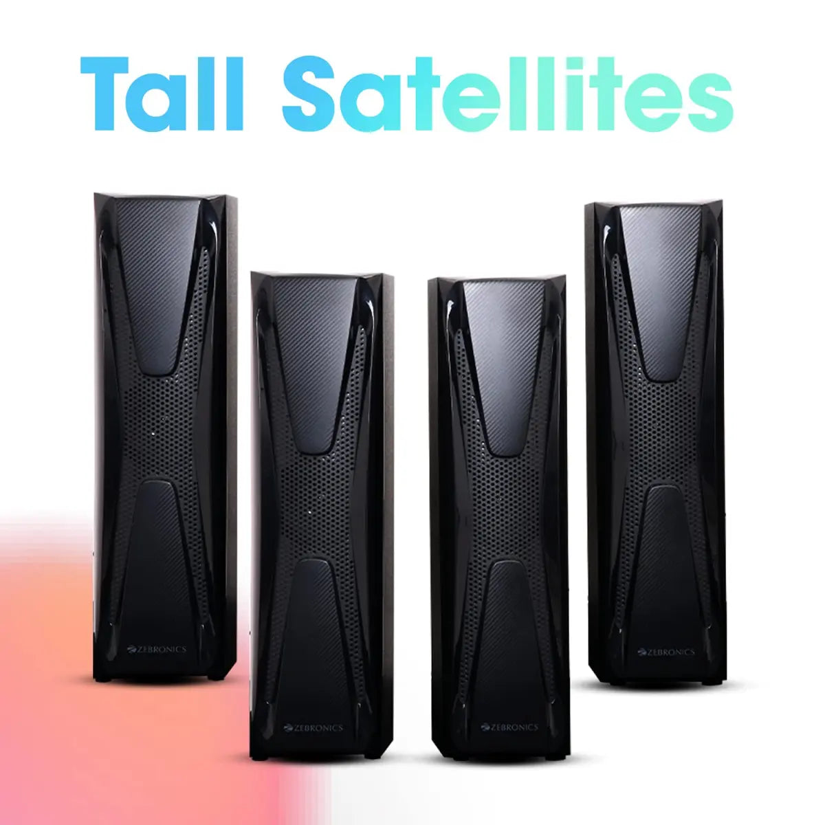 Zebronics Zeb-Sonata 4.1 Channel Home Theater Speaker with Subwoofer Supporting Bluetooth 5.0/USB Slot/AUX/Built in FM Radio, Remote Control, RGB Lights, LED Display