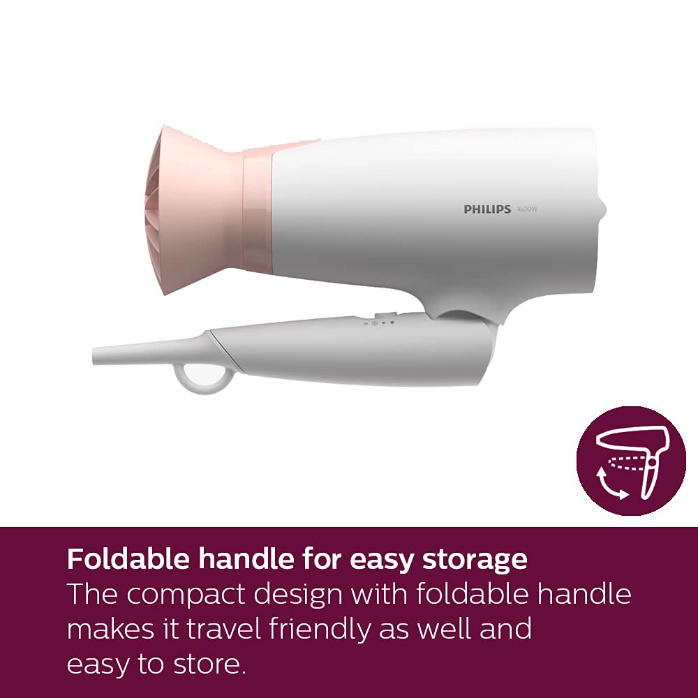 Philips Hair Dryer Bhc017/00 Thermoprotect 1200 Watts with Air Concentrator + Diffuser Attachment - Pink