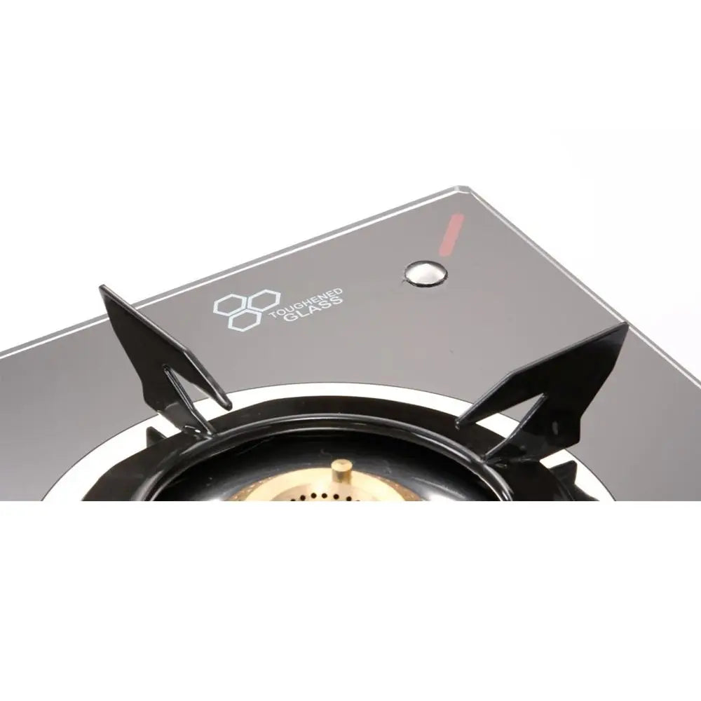 Butterfly Prism Glass 2 Burner Gas Stove, Black/Red