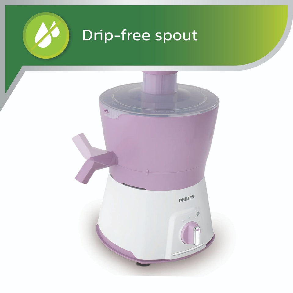 Philips HL7581/00 Nutri-Juicer unit showing the drip-free spout