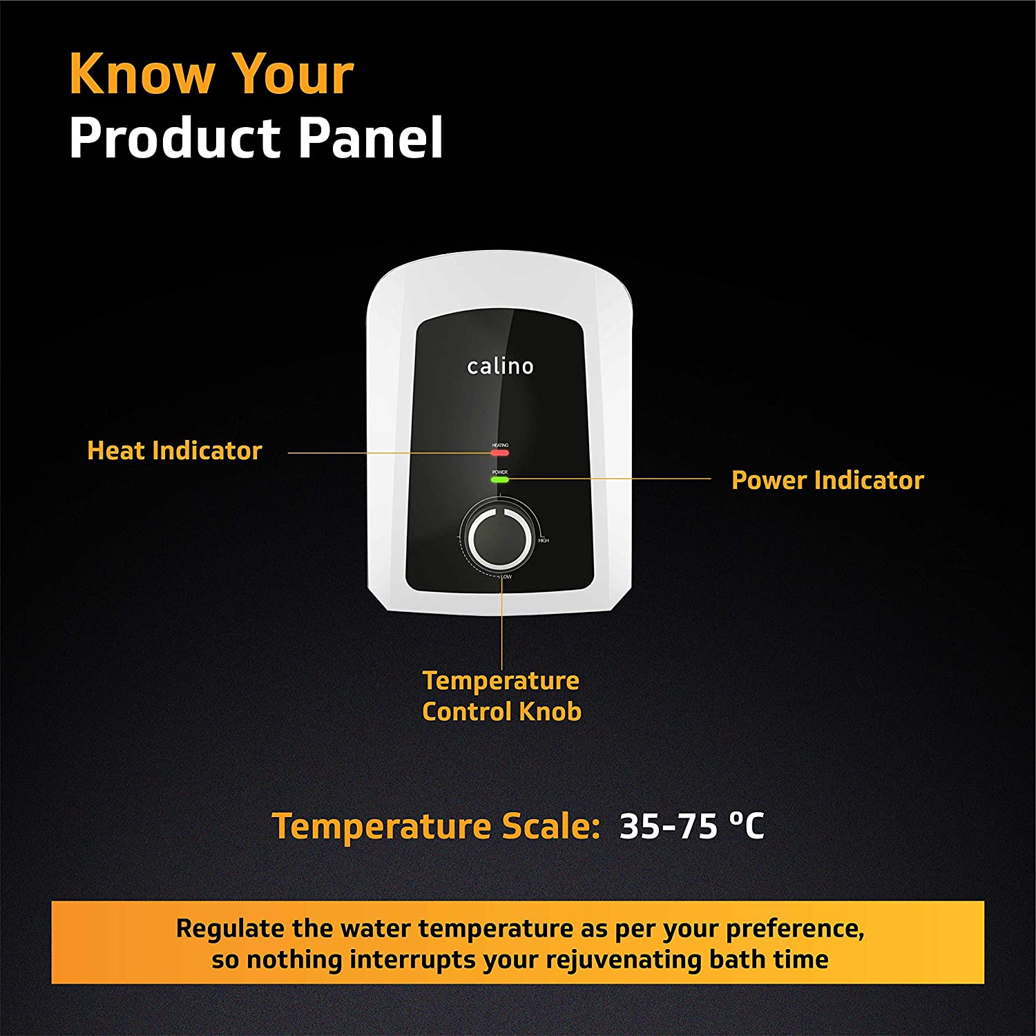 -Guard Calino 25L Storage 5 Star Water Heater, 100% ABS Body with IPX4 Rating; Free PAN India Installation and Free Inlet Outlet Connection Pipes; White