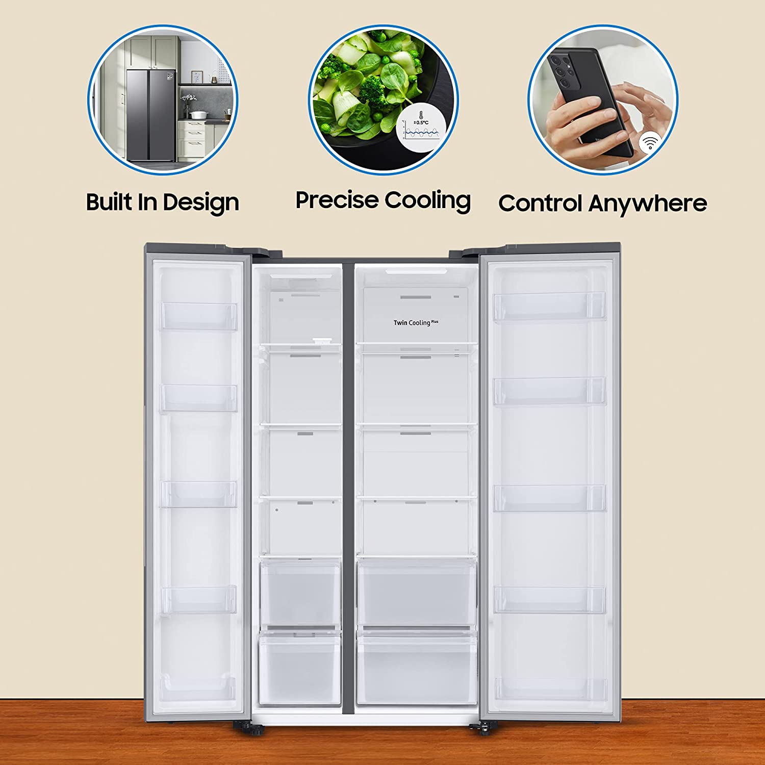 Samsung 653L Refrigerator RS76CG8003S9HL Refined Inox