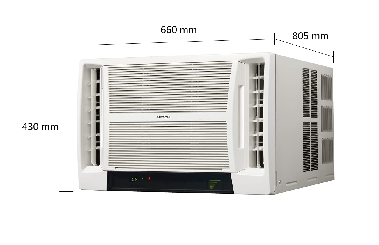 Hitachi 1.5 Ton 5 Star Window AC (Copper, Dust Filter, 2021 Model, RAV518EEDO, White), Extra Large