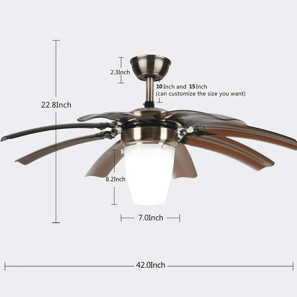oltao Susan Chandelier fan with BLDC Motor, Reverse Air Flow For Summer winter mode (Metallic Brown)