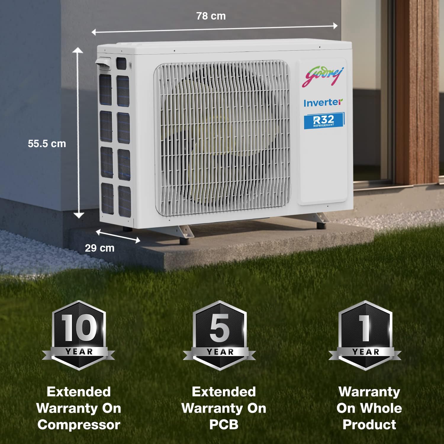 Godrej 1.5 Ton 4 Star 4 Way Swing, Inverter Split AC(Copper, 5-In-1 Convertible Cooling, Anti-Corrosive blue fins, 2023 Model, AC 1.5T EI 18PINV4R32-WWP, White)