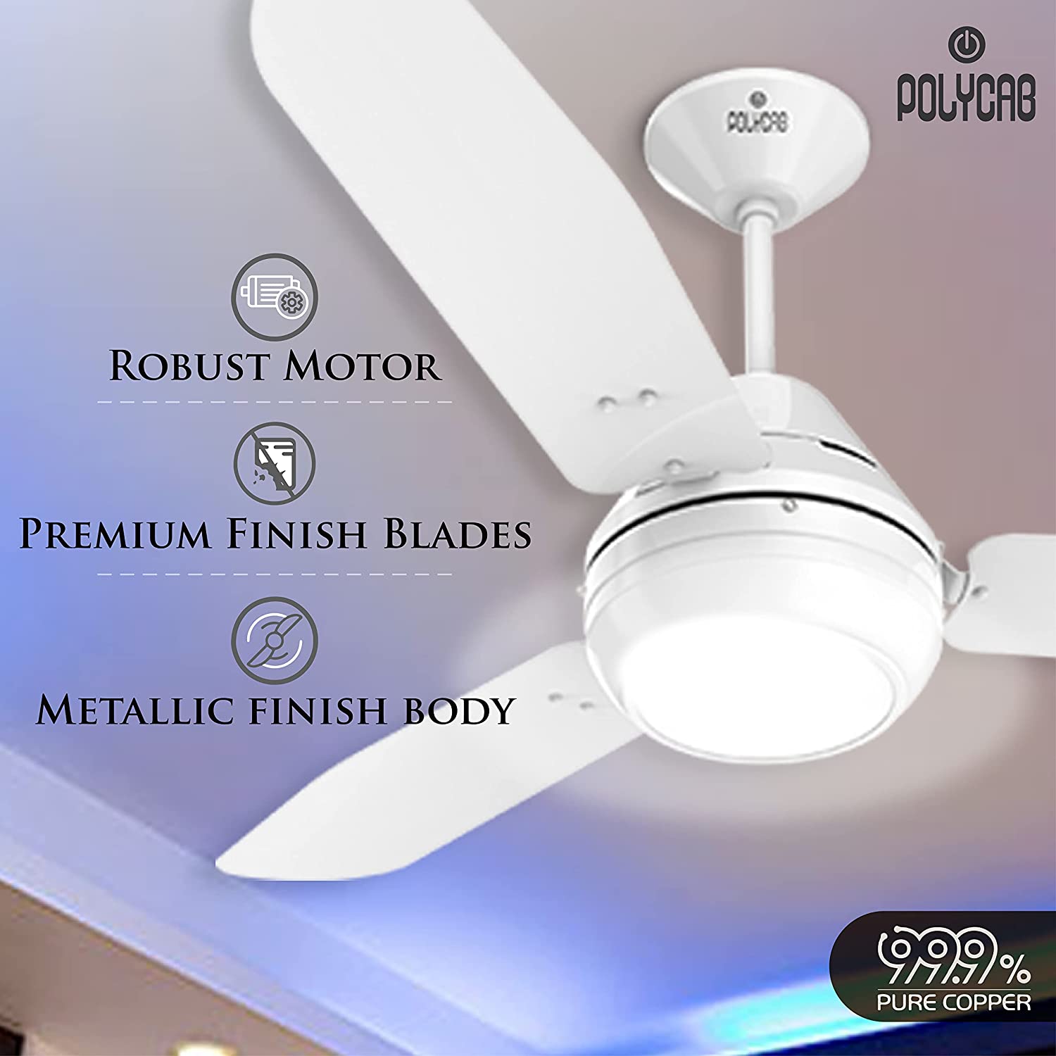 Polycab Superia SP01 1200mm Ceiling Fan White