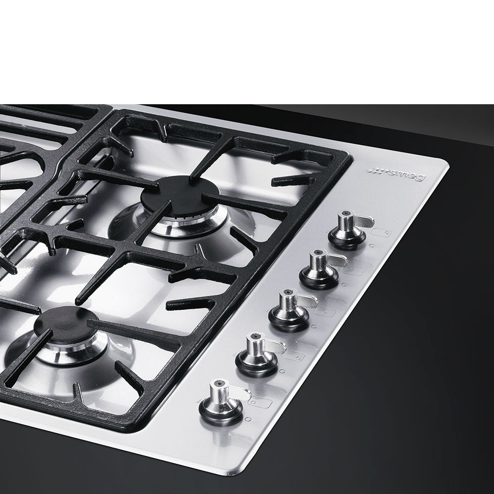 smeg gas hob pgf95 4burner stainless steel gas hob combines functionality and design